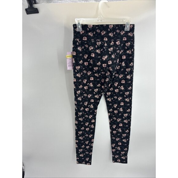 Wild Fable Womens S High Rise Leggings Black Floral Print Stretch Pants - Picture 3 of 4